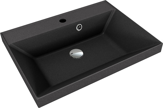 Style Line Тумба с кварцевой раковиной антрацит Матис 60 олива – картинка-3